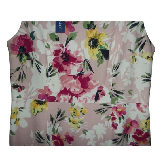 Apt 9 Dress Womens Size 18 Pink Floral Sleeveless Sheath midi below knee Spring - Picture 8 of 16